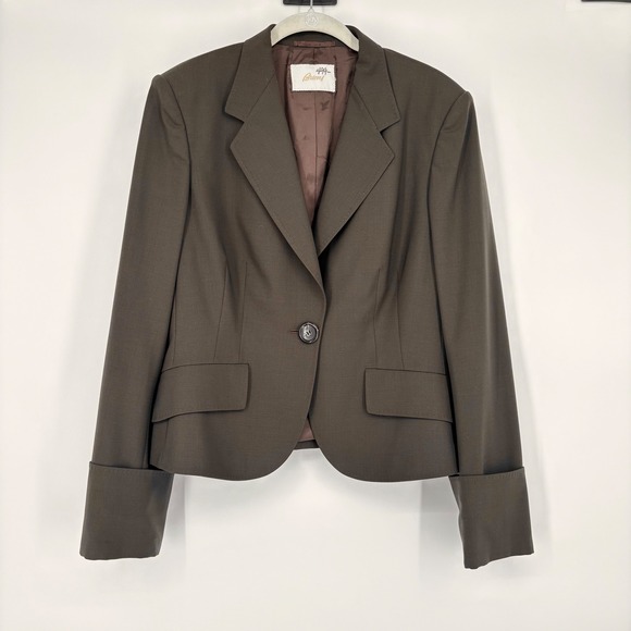 Brioni Women's Wool Blazer Jacket Sz US12 Brown Career Formal Designer Luxury - Picture 1 of 16